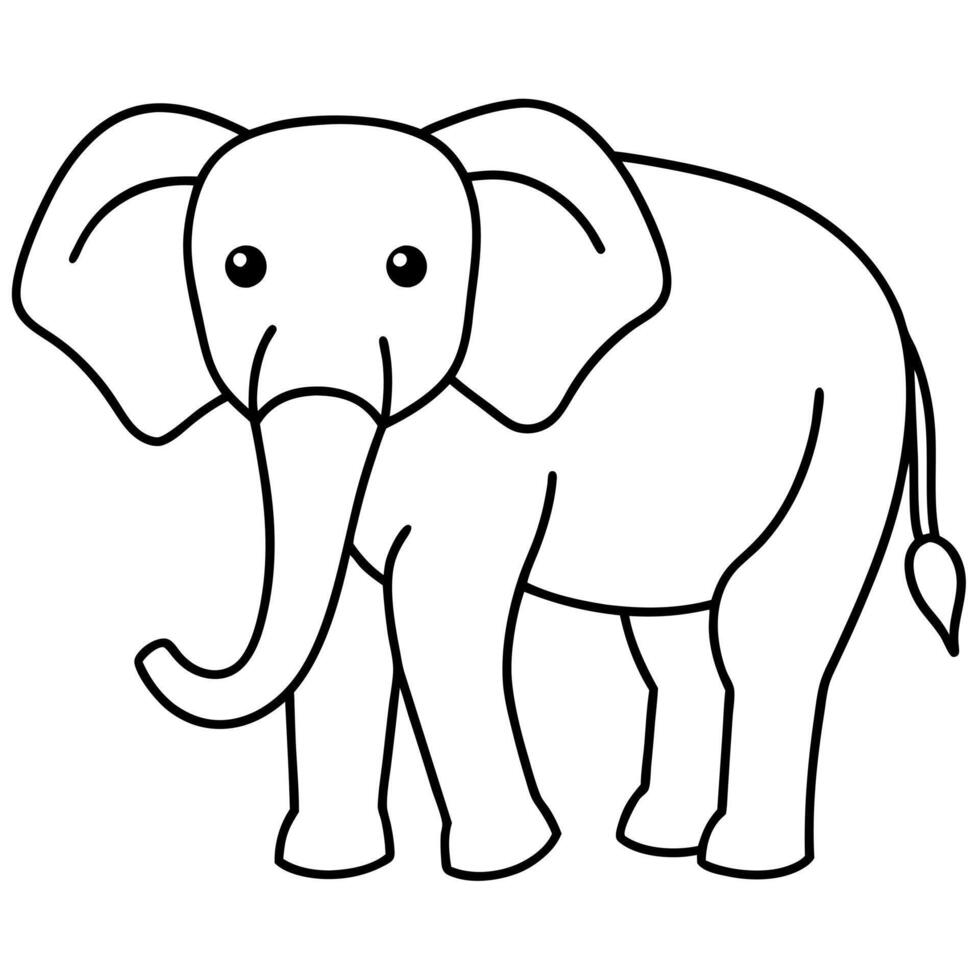 elephant line art, illustration line art vector