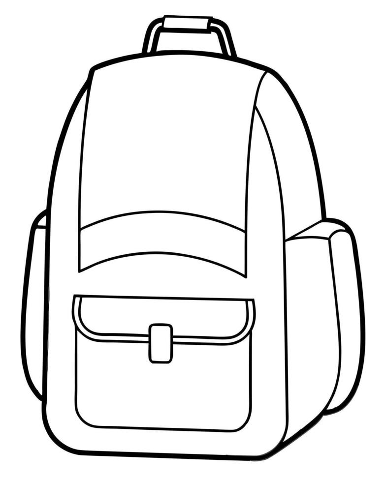 backpack, illustration line art vector
