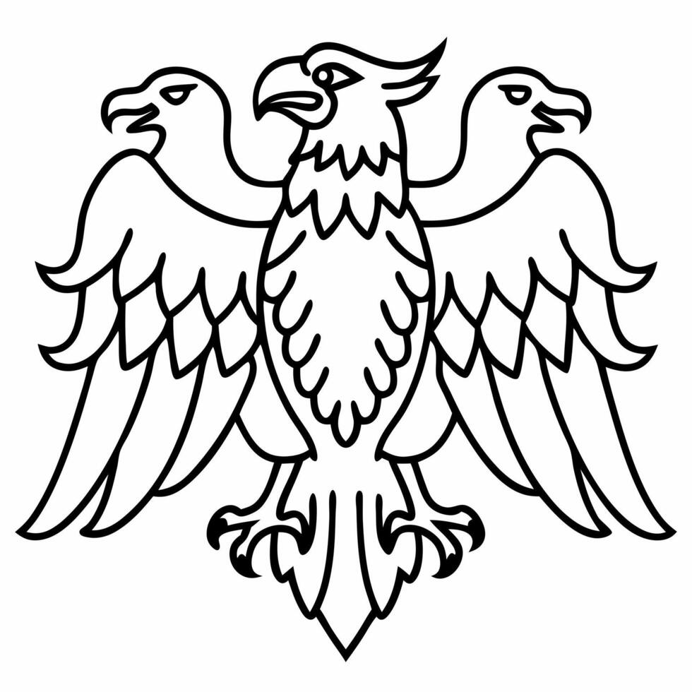 eagle head looking at camera, illustration line art vector
