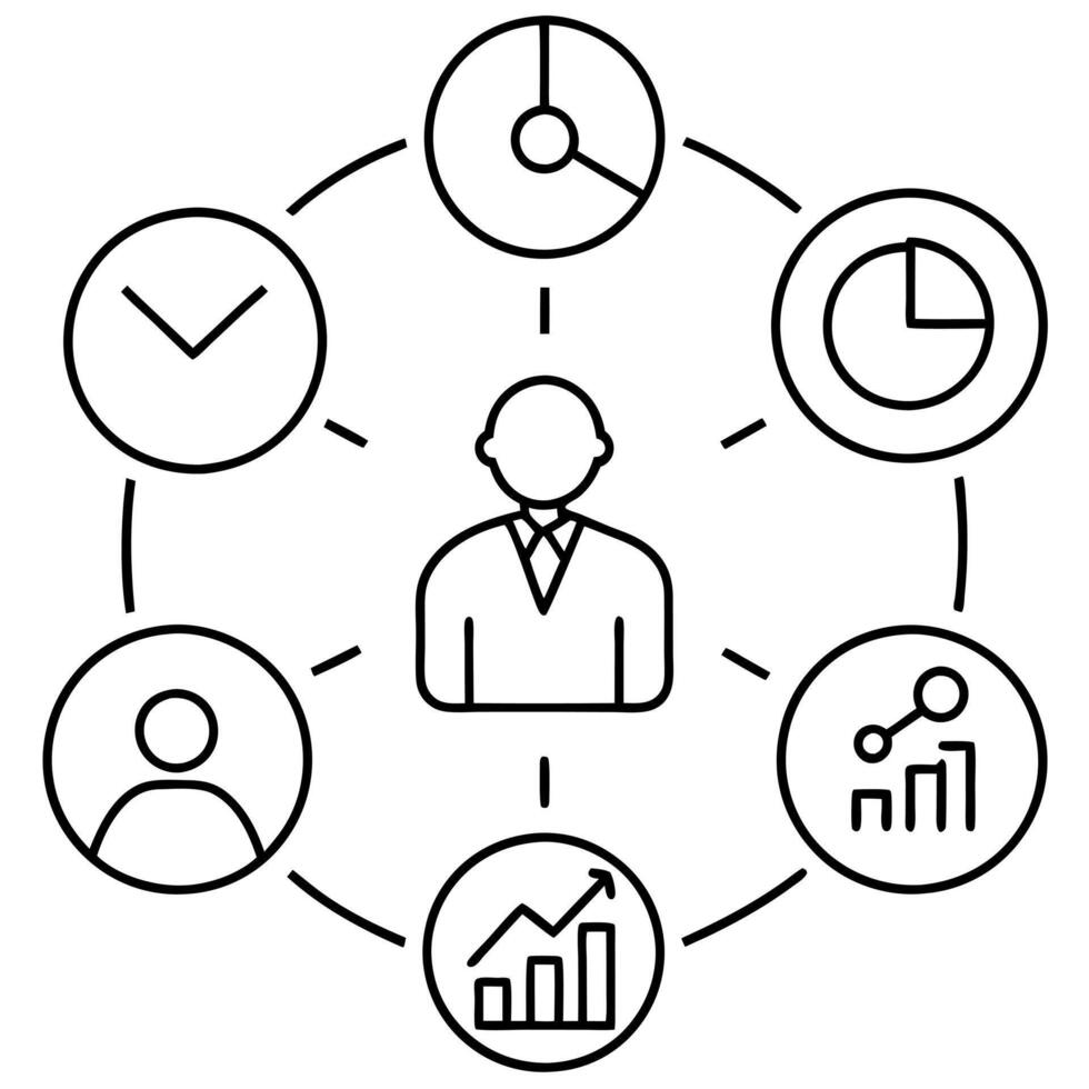 measures of support for business, illustration line art vector