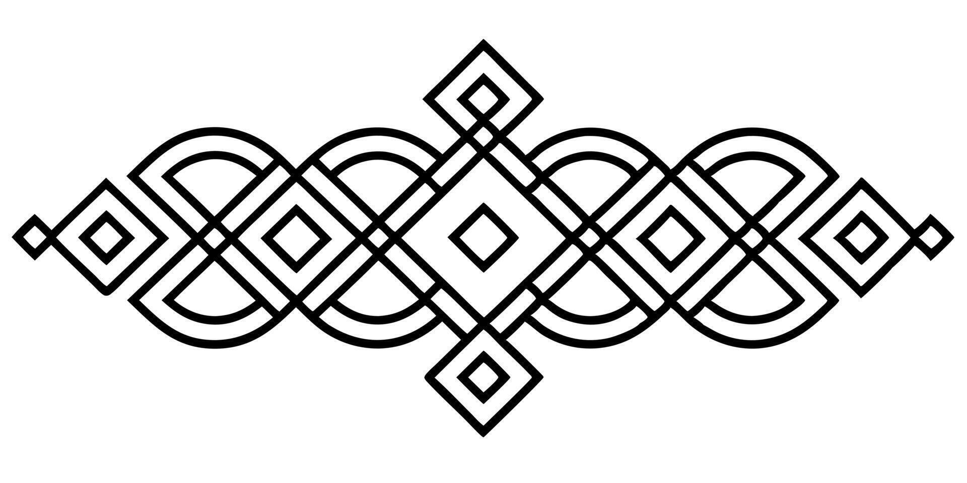 old russian slavic pattern, illustration line art vector