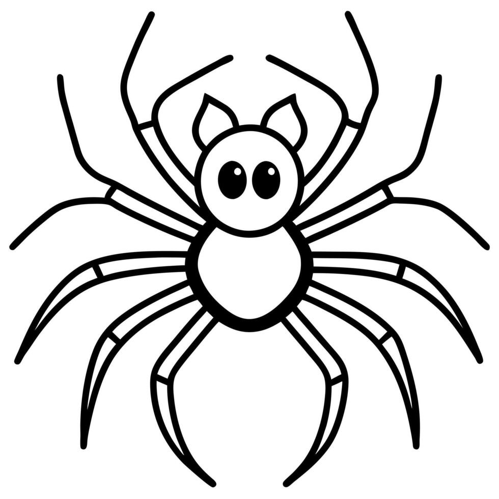 halloween spider, illustration line art vector