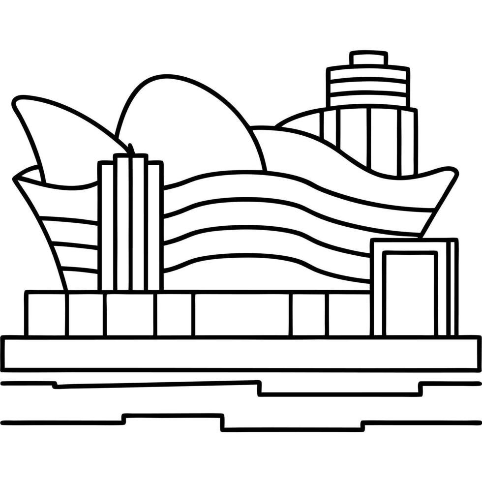 bilbao effect, illustration line art vector