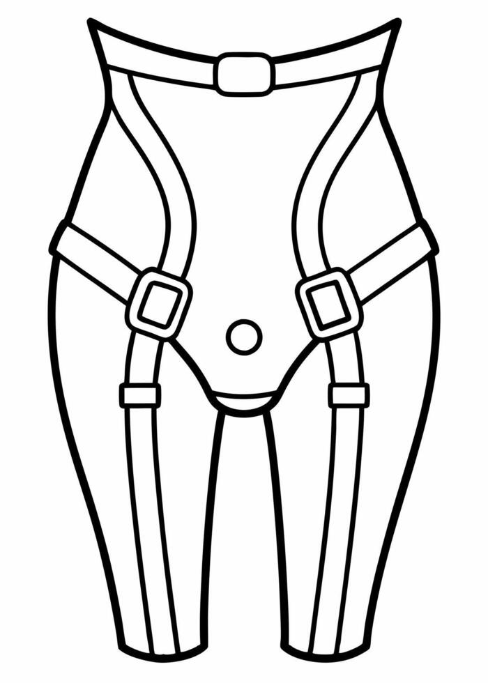 strap onn legs, illustration line art vector