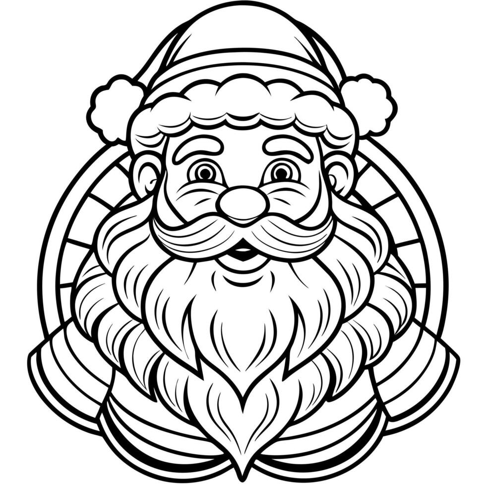 santa claus, christmas, bold line, detail line, simplify color, sharp line, full body, vector