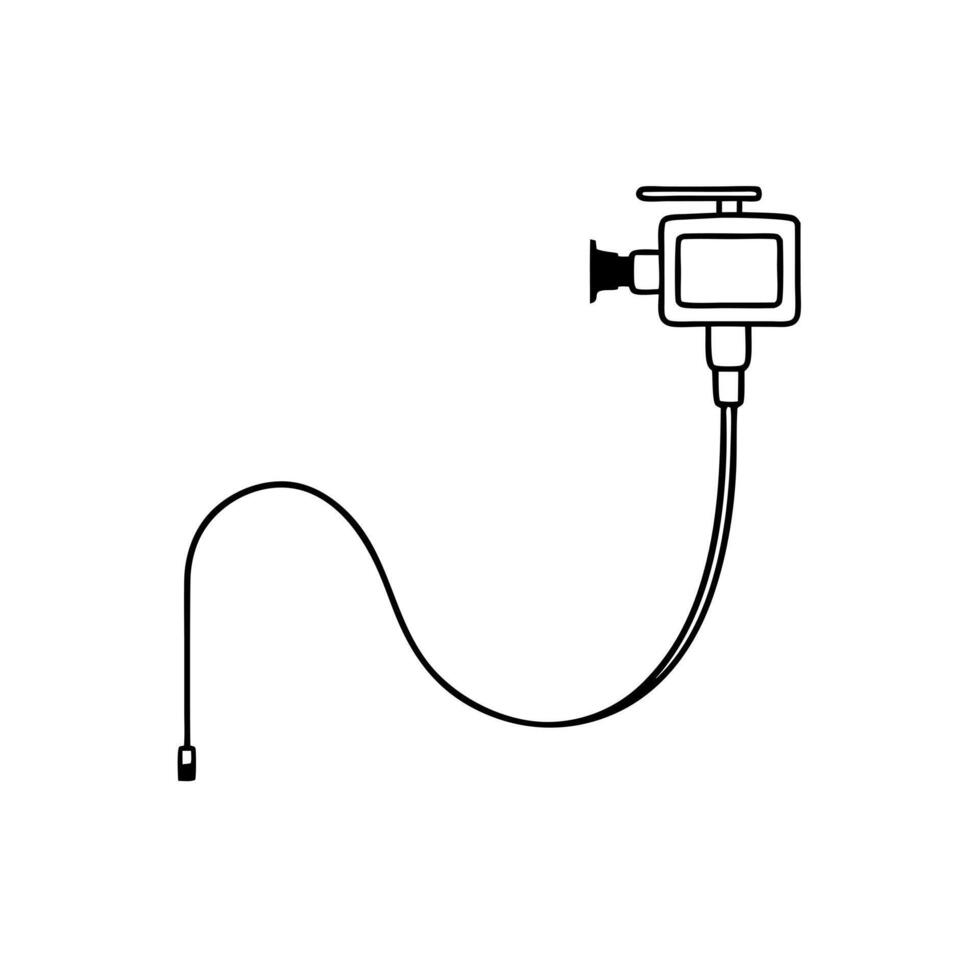 endoscopy, illustration line art vector