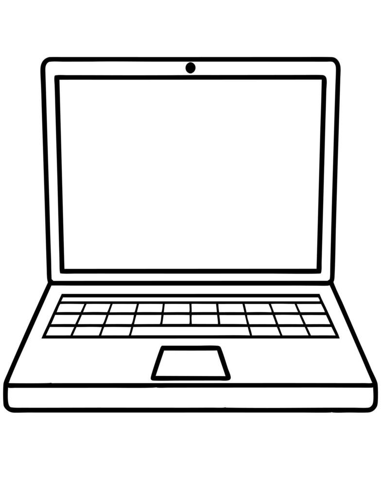 a laptop, illustration line art vector