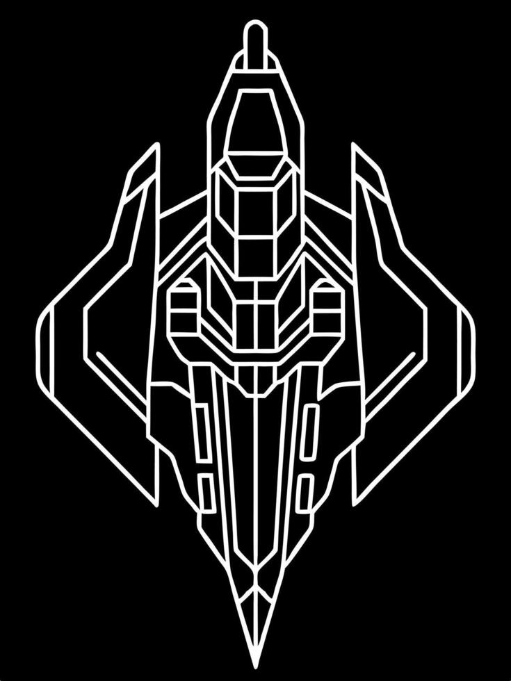 top down view of a protoss carrier spaceship, game design concept in the style of starcraft 2, vector