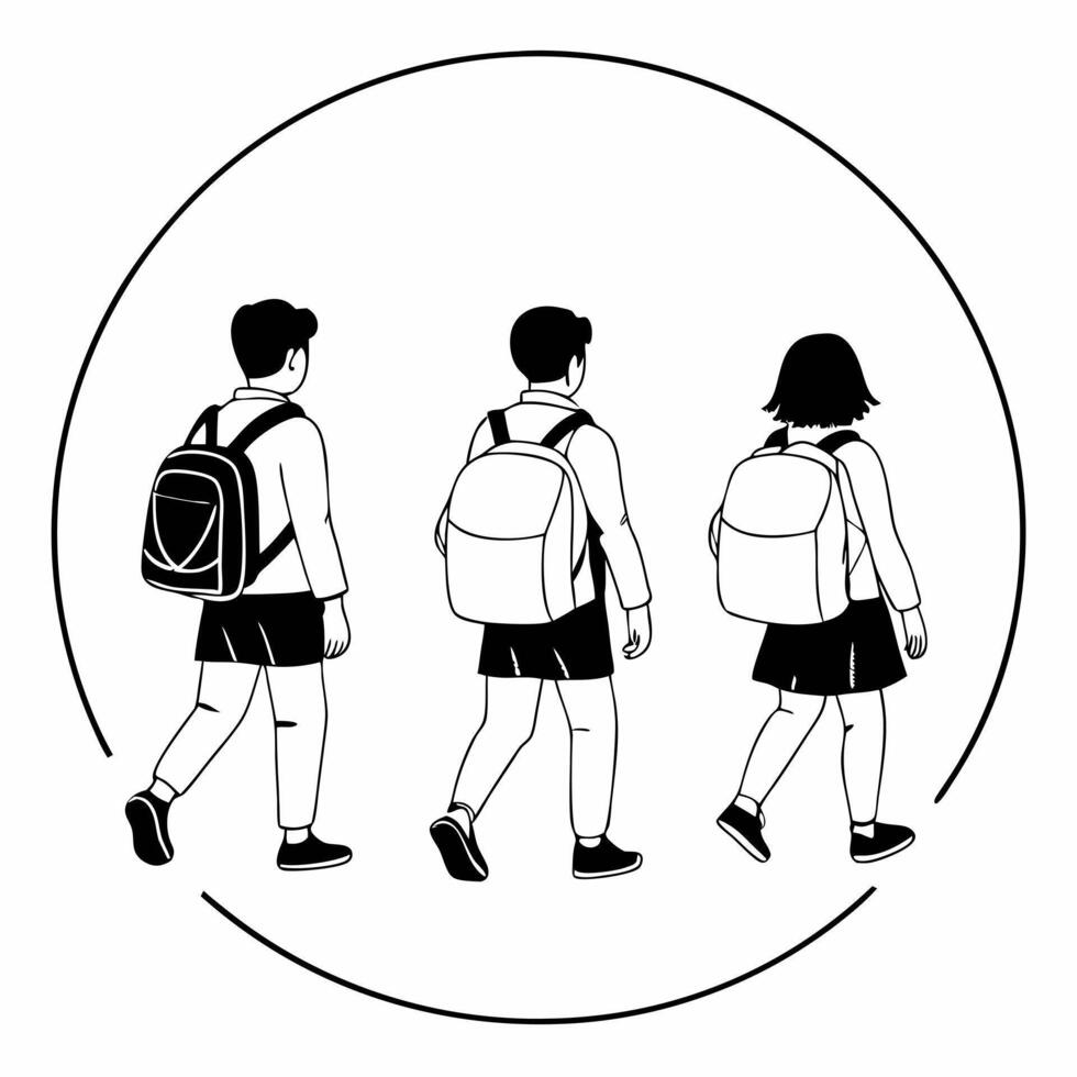 back to school, illustration line art vector