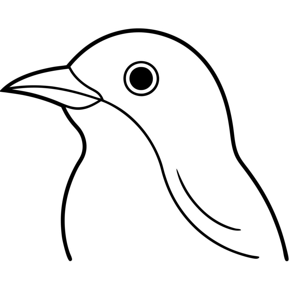 american robin head icon on white background, illustration line art vector