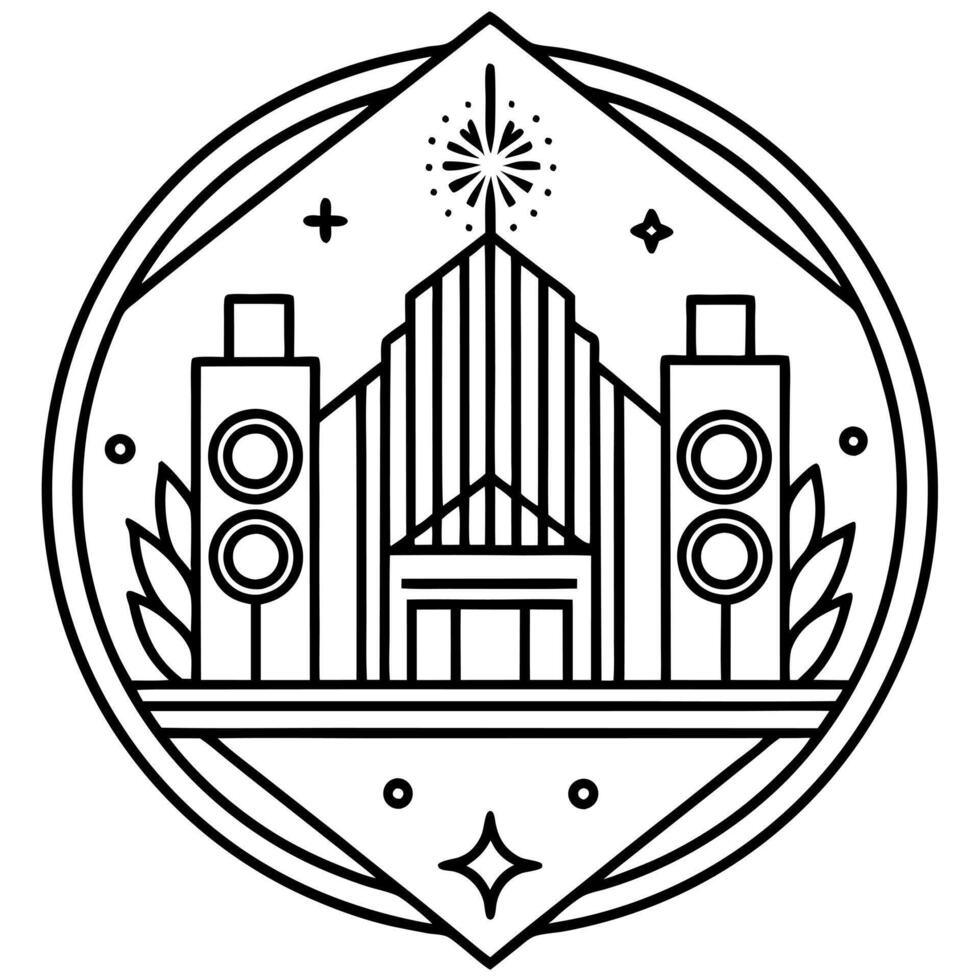 echo night club logo, modern, linear, thin, hi-tech, illustration line art vector
