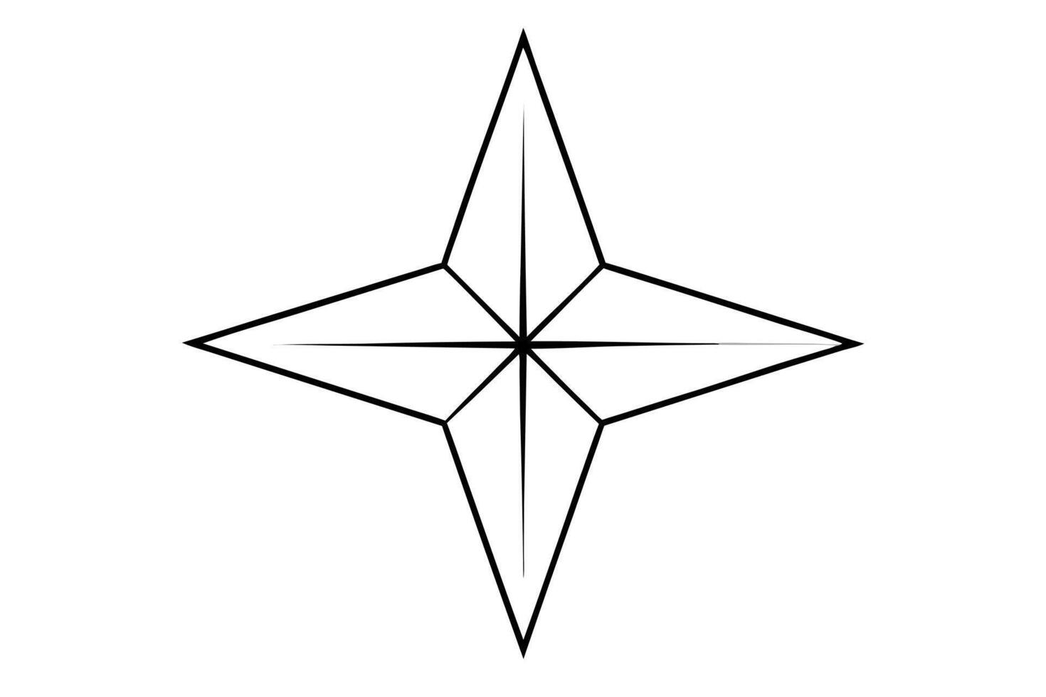 a star silhourtty , illustration line art vector