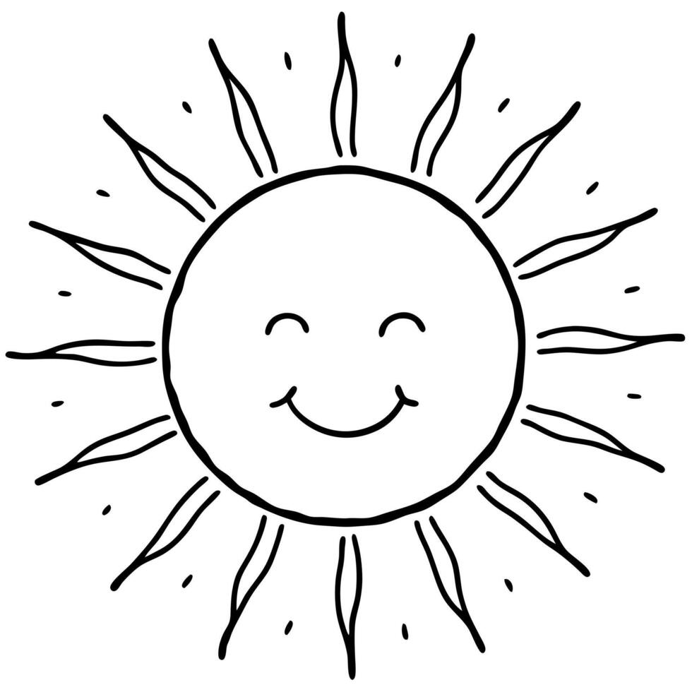 sun, illustration line art vector