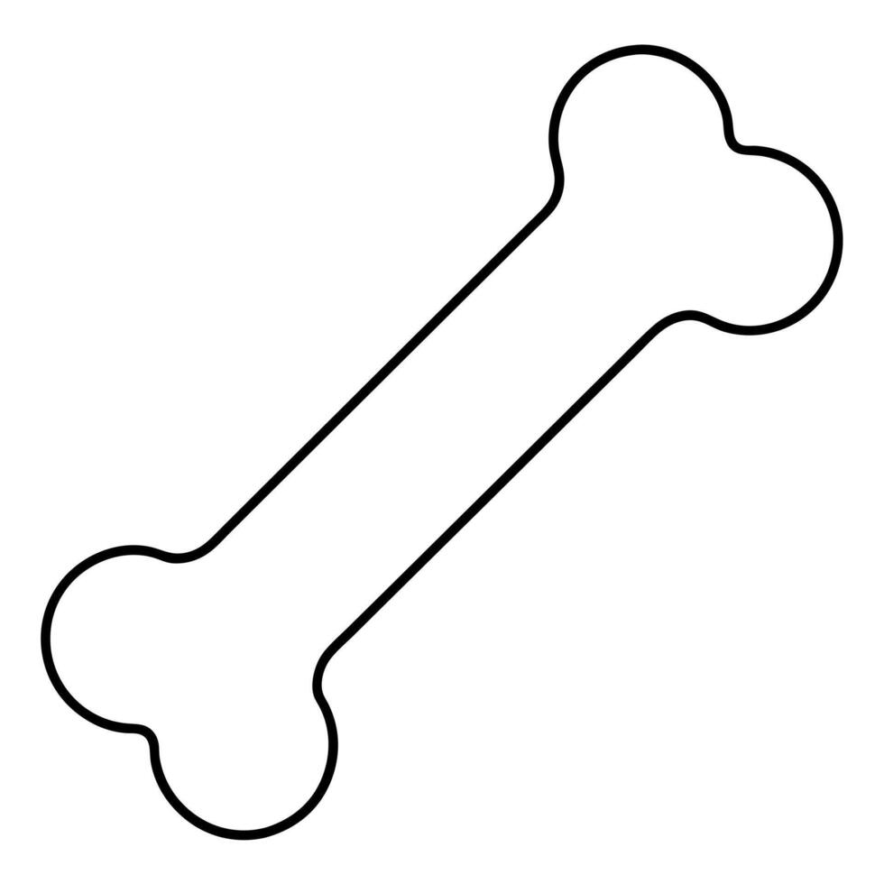 dog bone with white background, illustration line art vector