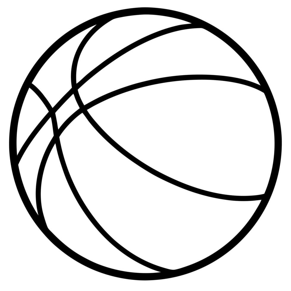 basketball icon, illustration line art vector