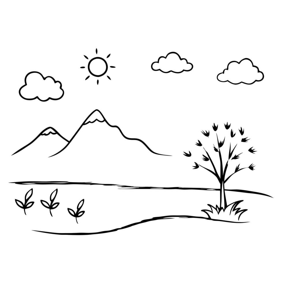 nature, illustration line art vector