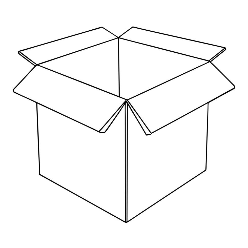 box, illustration line art vector