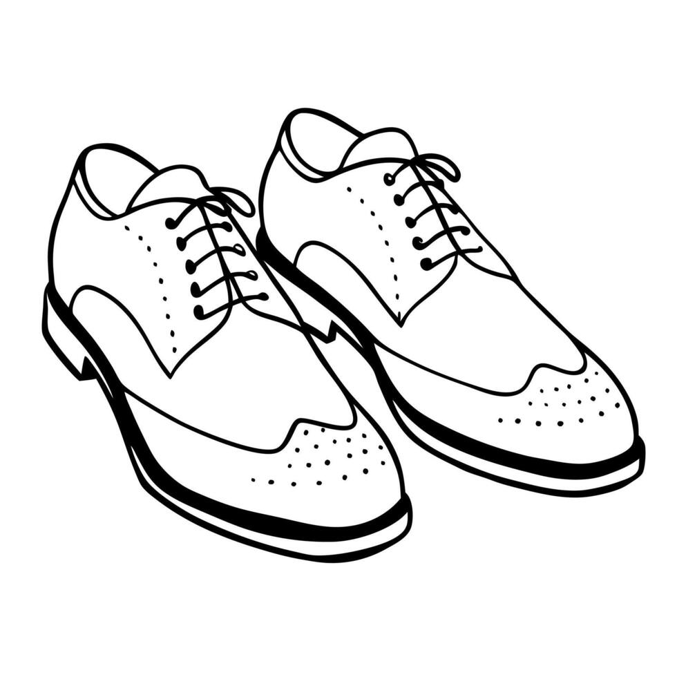 brogues, illustration line art vector