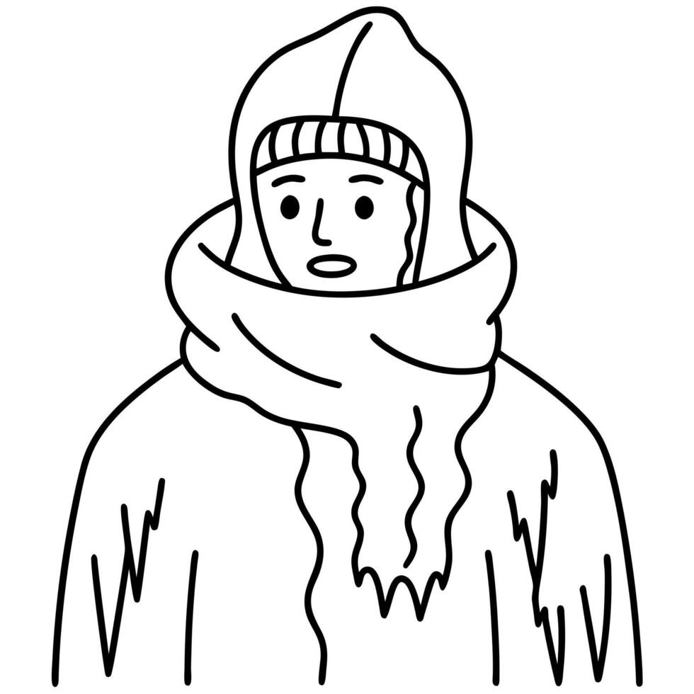 cold, illustration line art vector