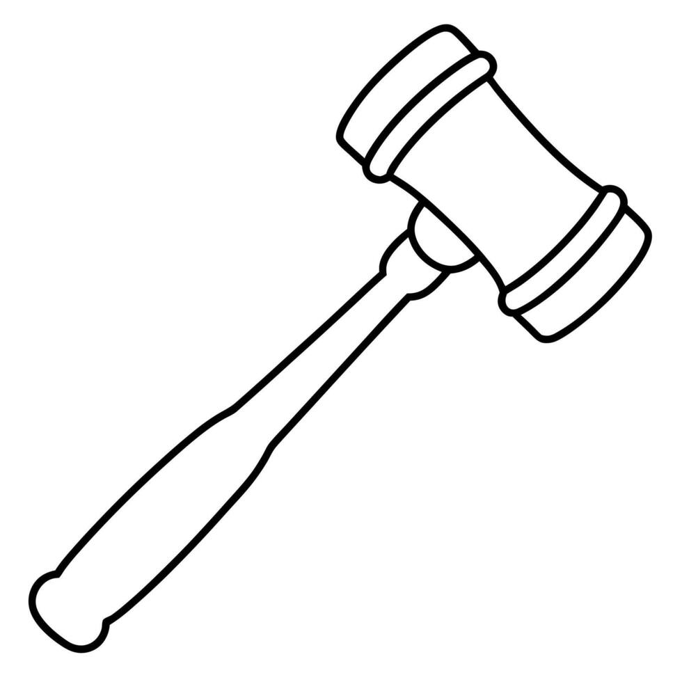 gavel, illustration line art vector