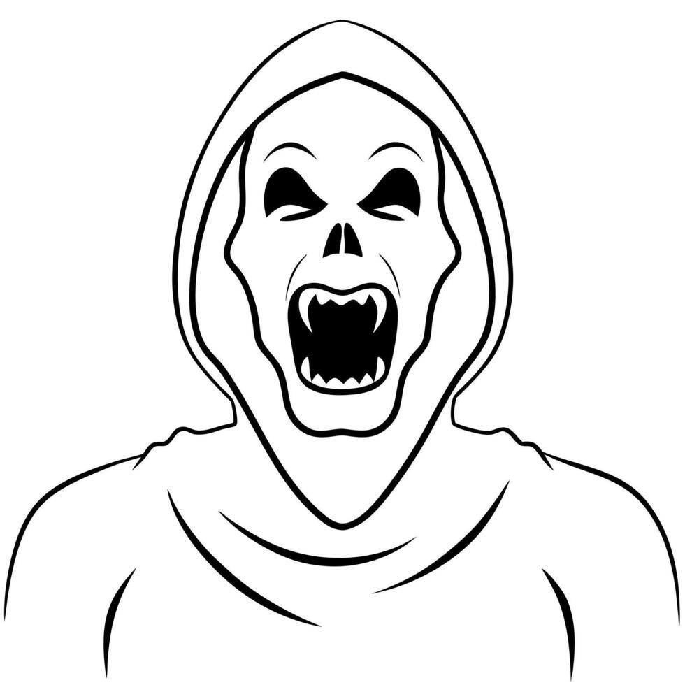 horror, illustration line art vector