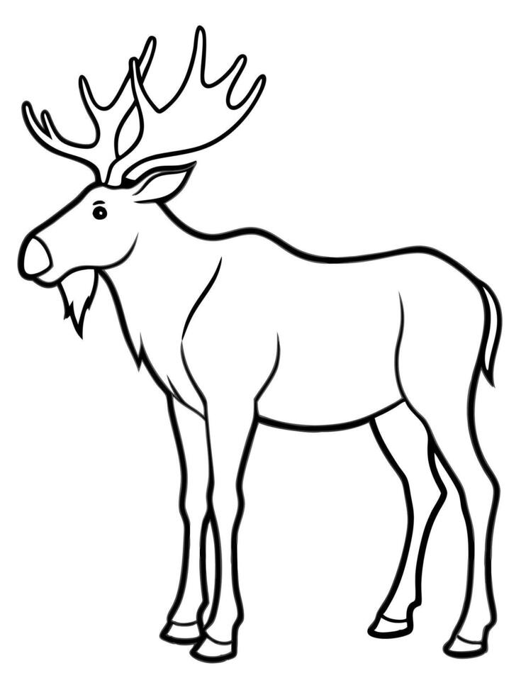 moose, illustration line art vector
