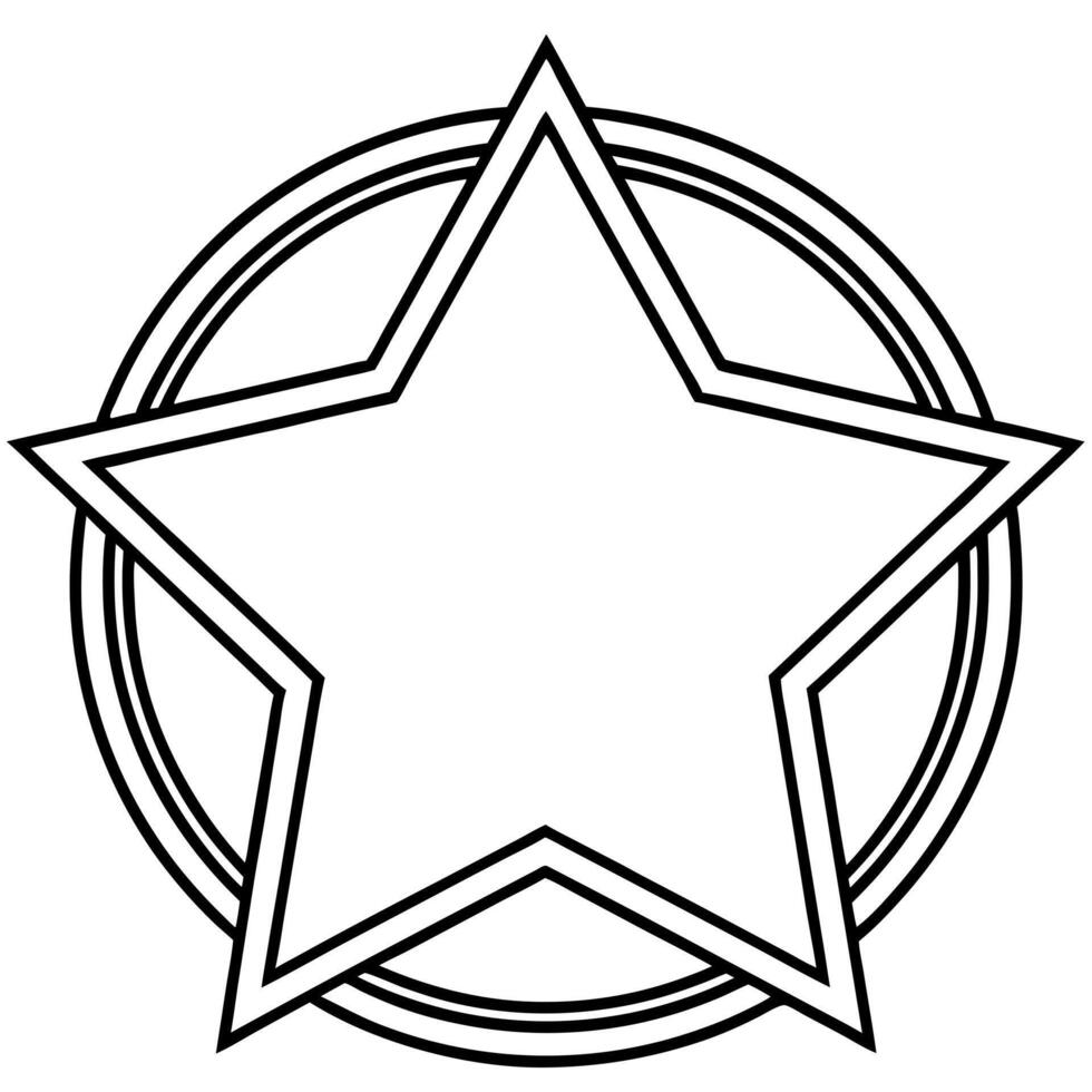 blank star logo, illustration line art vector