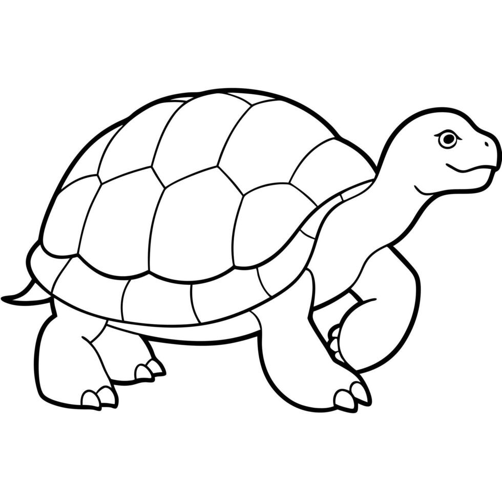 an aldabra giant tortoise with a large, textured shell and short, thick legs, illustration vector