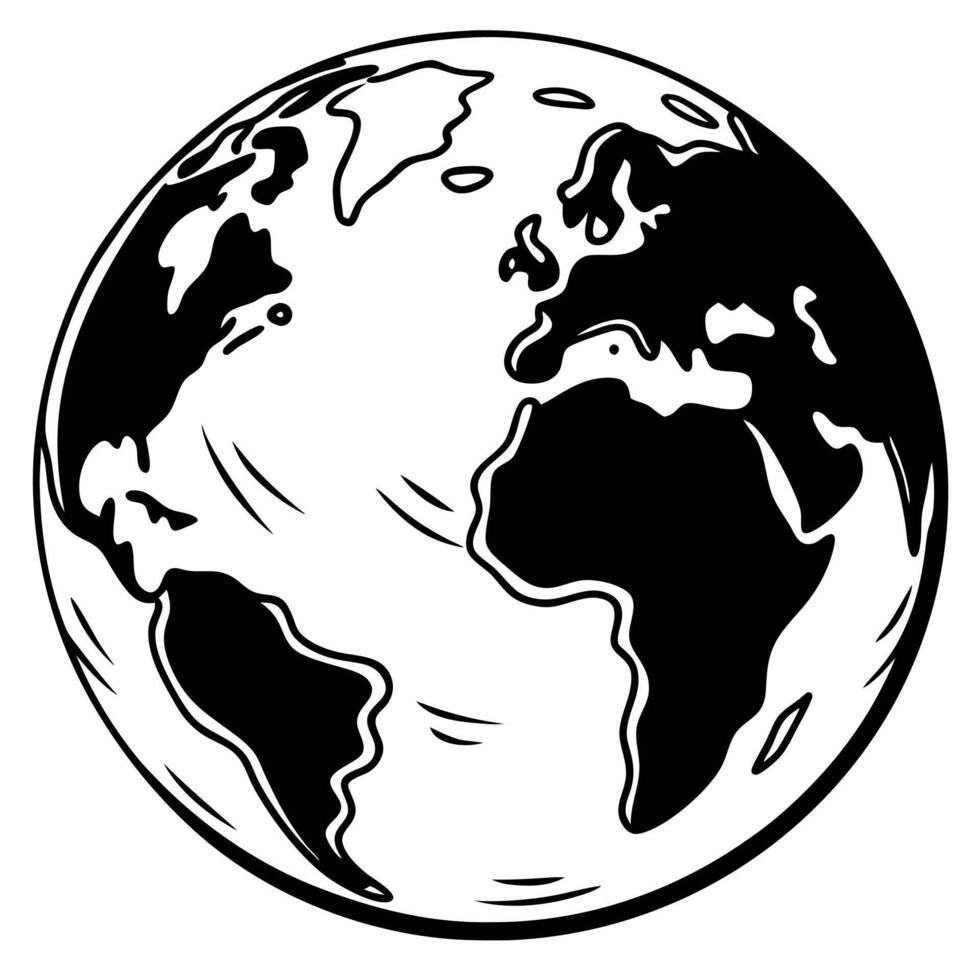 world, illustration line art vector