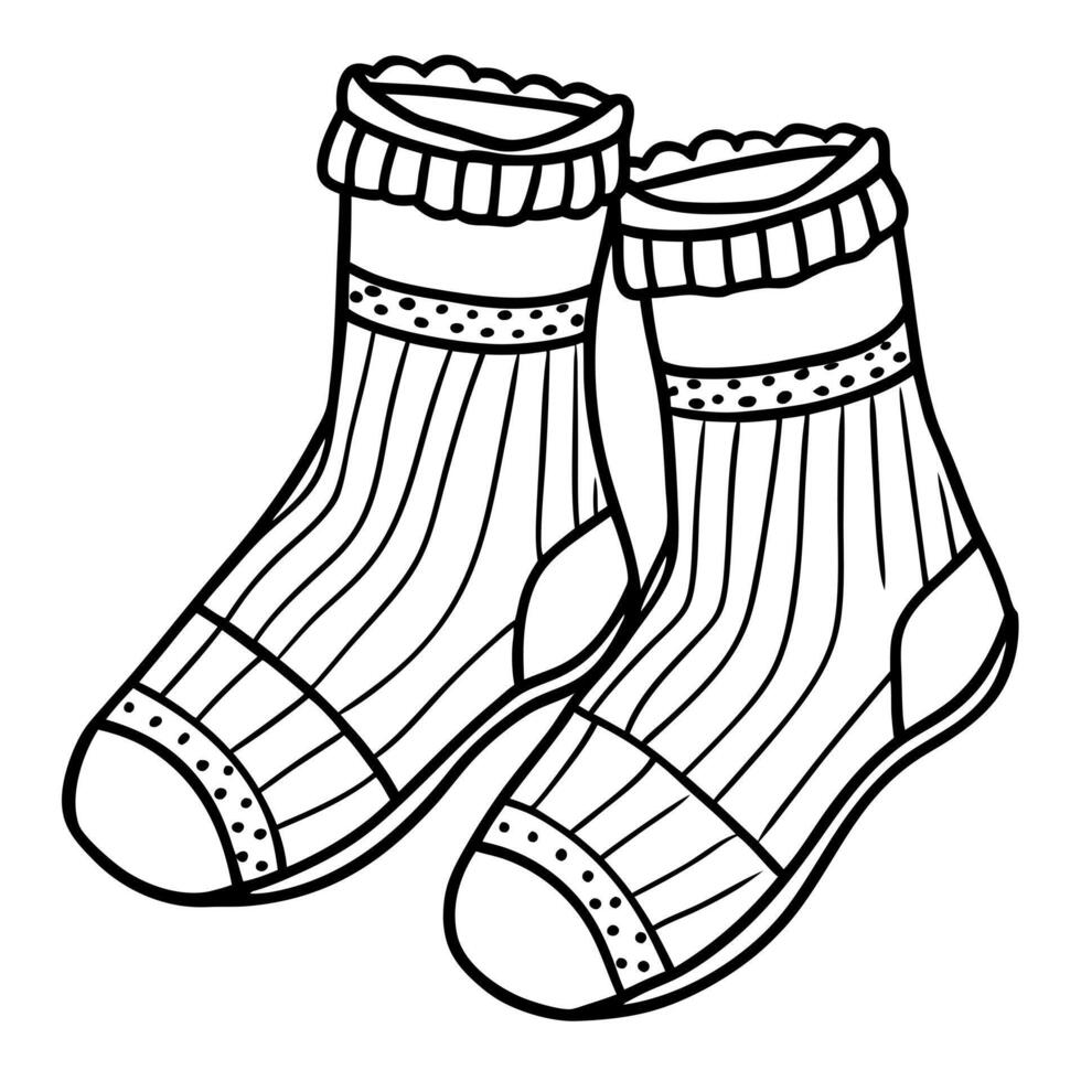 stockings on white background, illustration line art vector