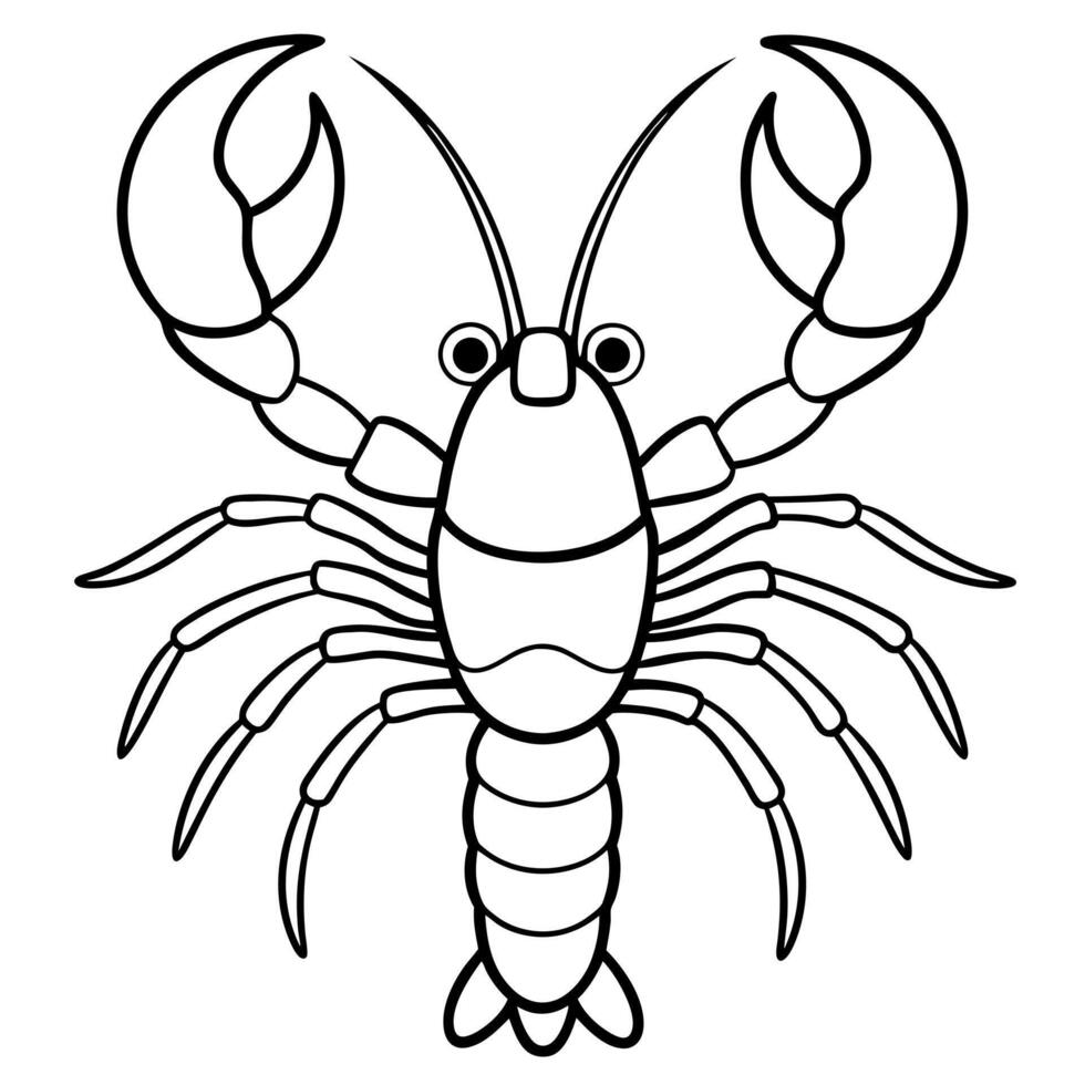 lobster, illustration line art vector