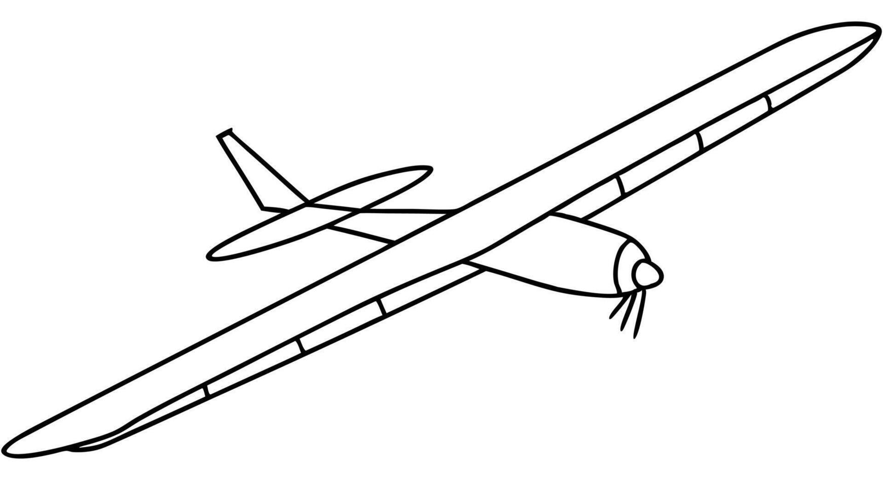 a launching glider plane, illustration line art vector