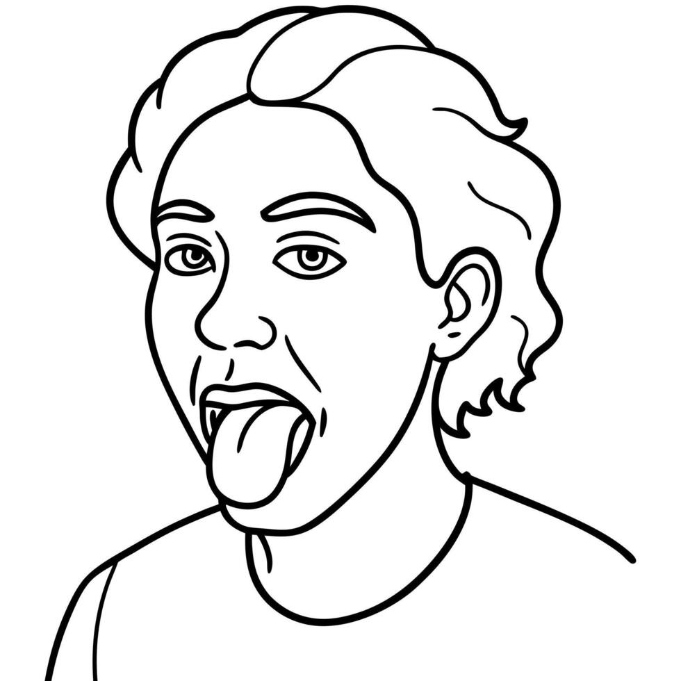 blow off the tongue, illustration line art vector