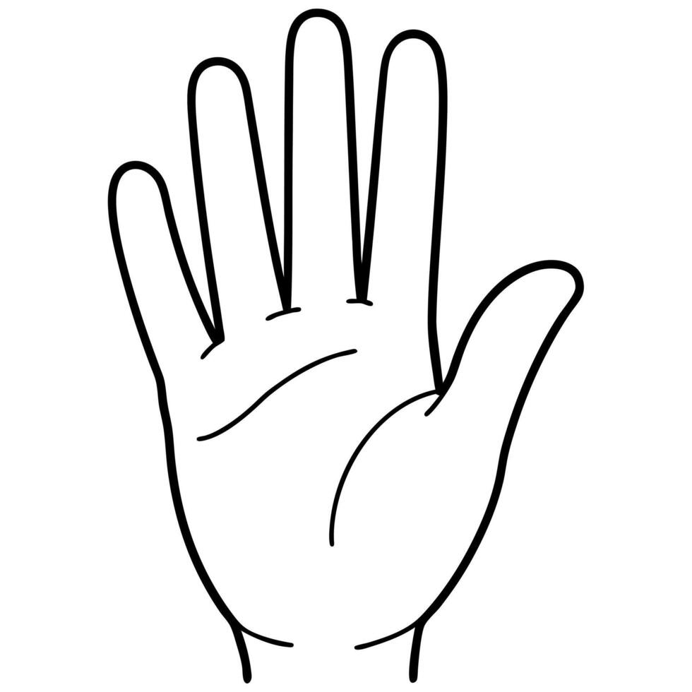 hand, illustration line art vector