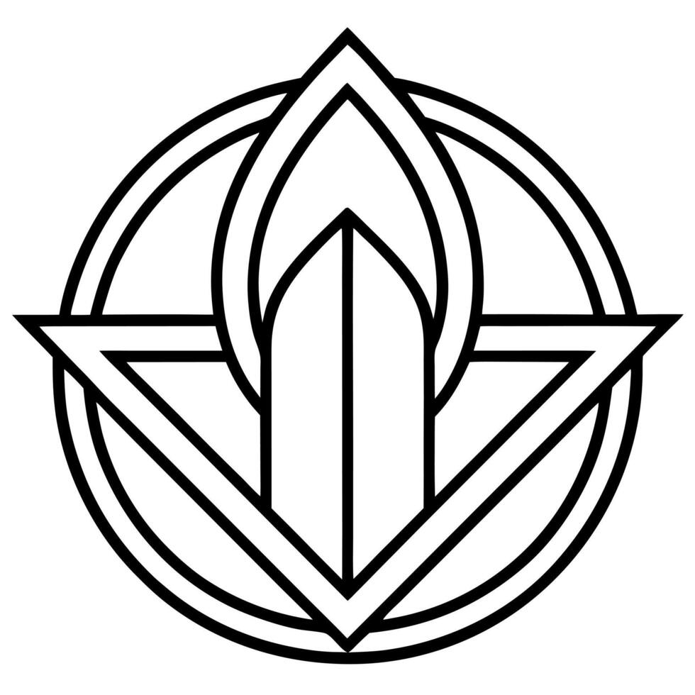a logosymbol with the letters n and r, illustration line art vector