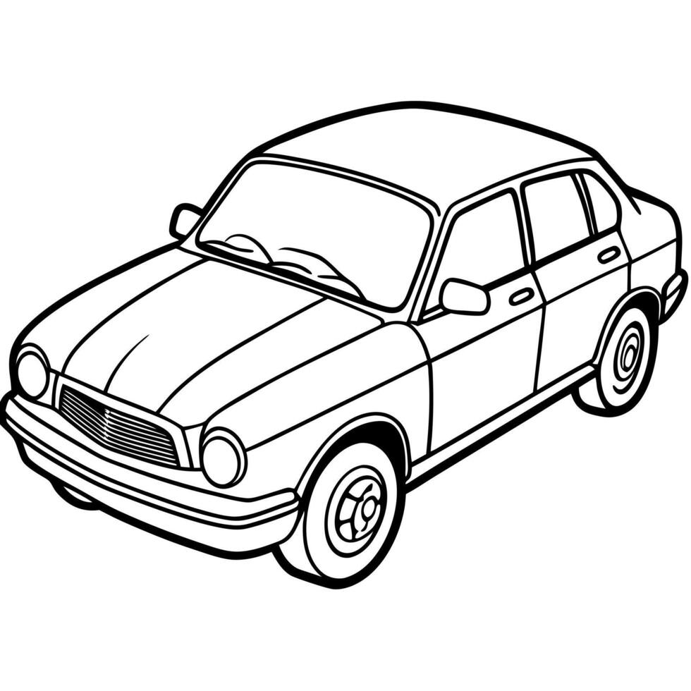 car, illustration line art vector