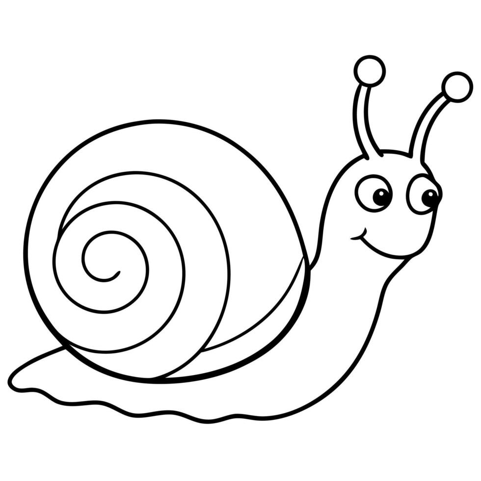 illustration for coloring - snail, illustration line art vector