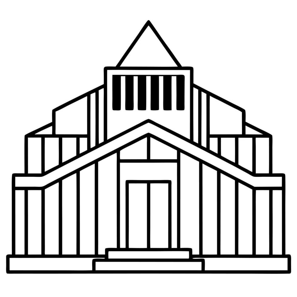 abstract building, illustration line art vector