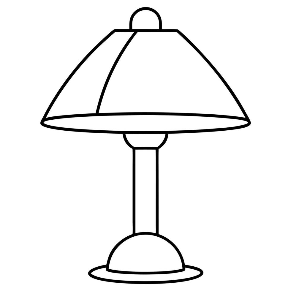 led table lamp silhouette, illustration line art vector
