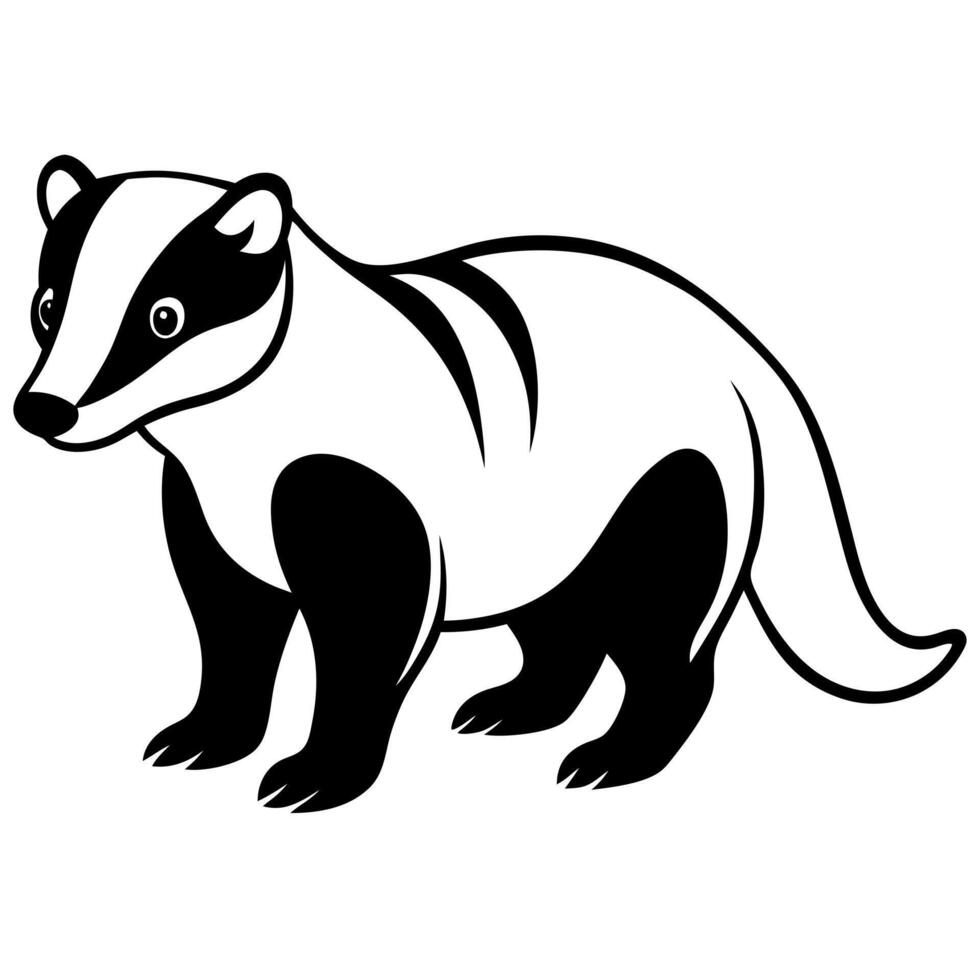 badger, illustration line art vector
