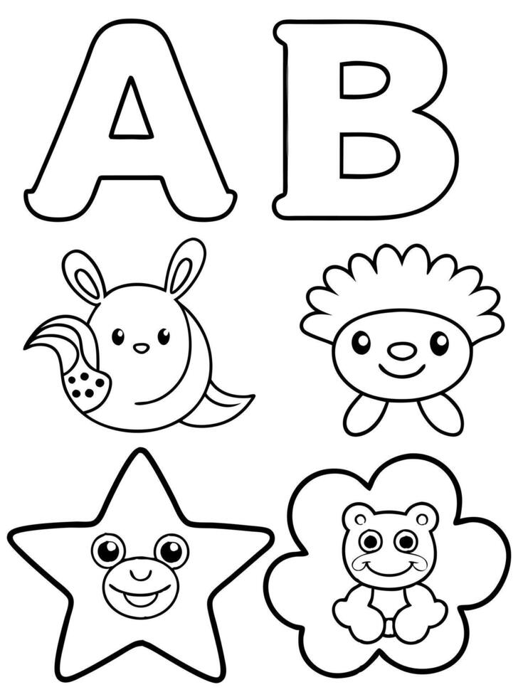 alphabet e coloring worksheets, illustration line art vector