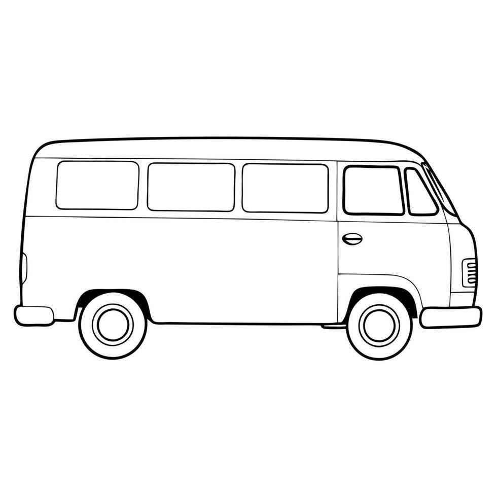 van, illustration line art vector