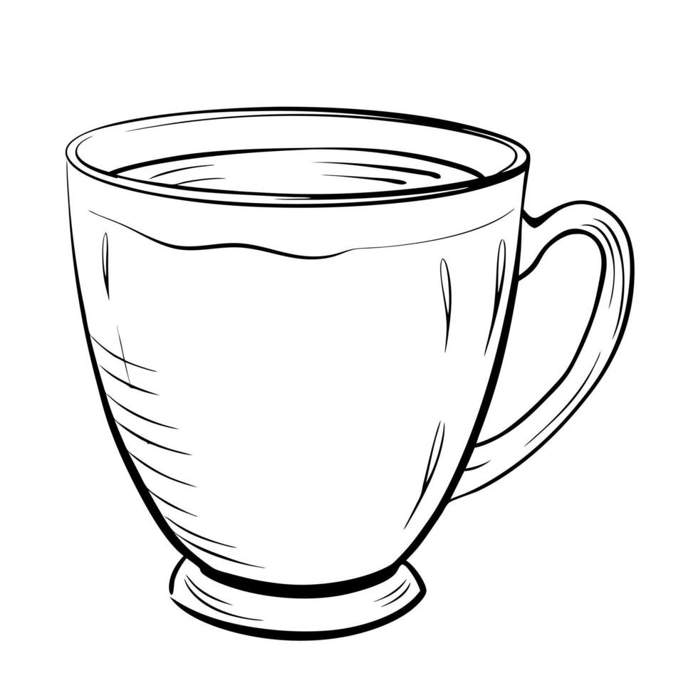cup, illustration line art vector