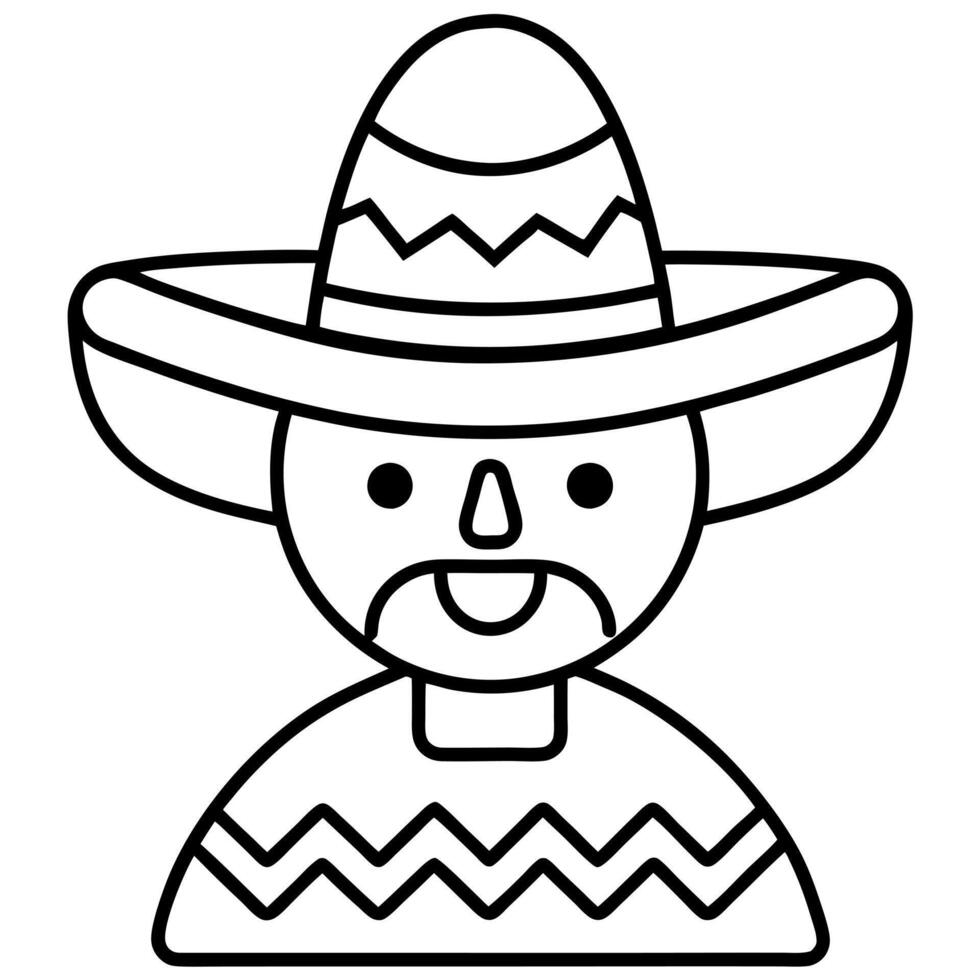 cinco de mayo, illustration line art vector