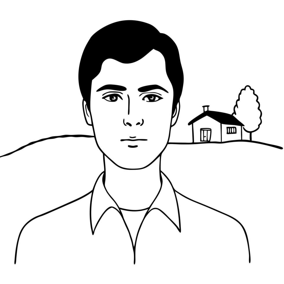 rural, illustration line art vector