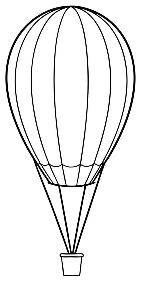 air balloon is flying in the air, illustration line art vector
