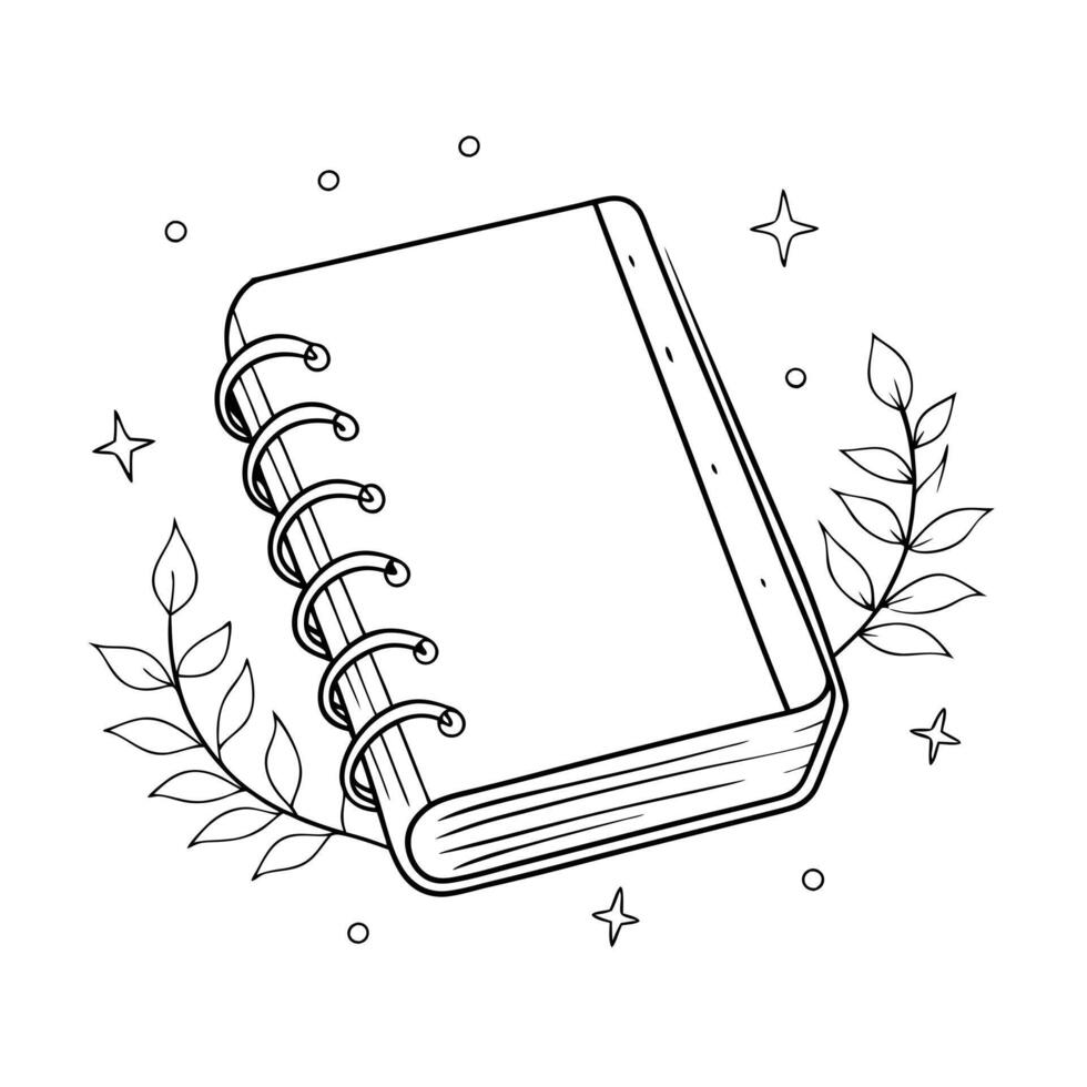 notebook, illustration line art vector