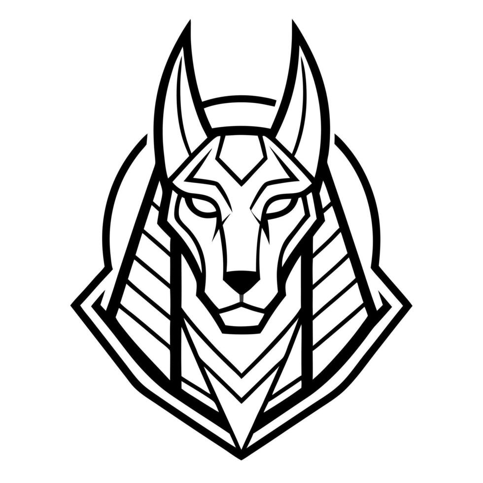 esport logo anubis, anubis icon, anubis head, , sticker, cat, illustration line vector