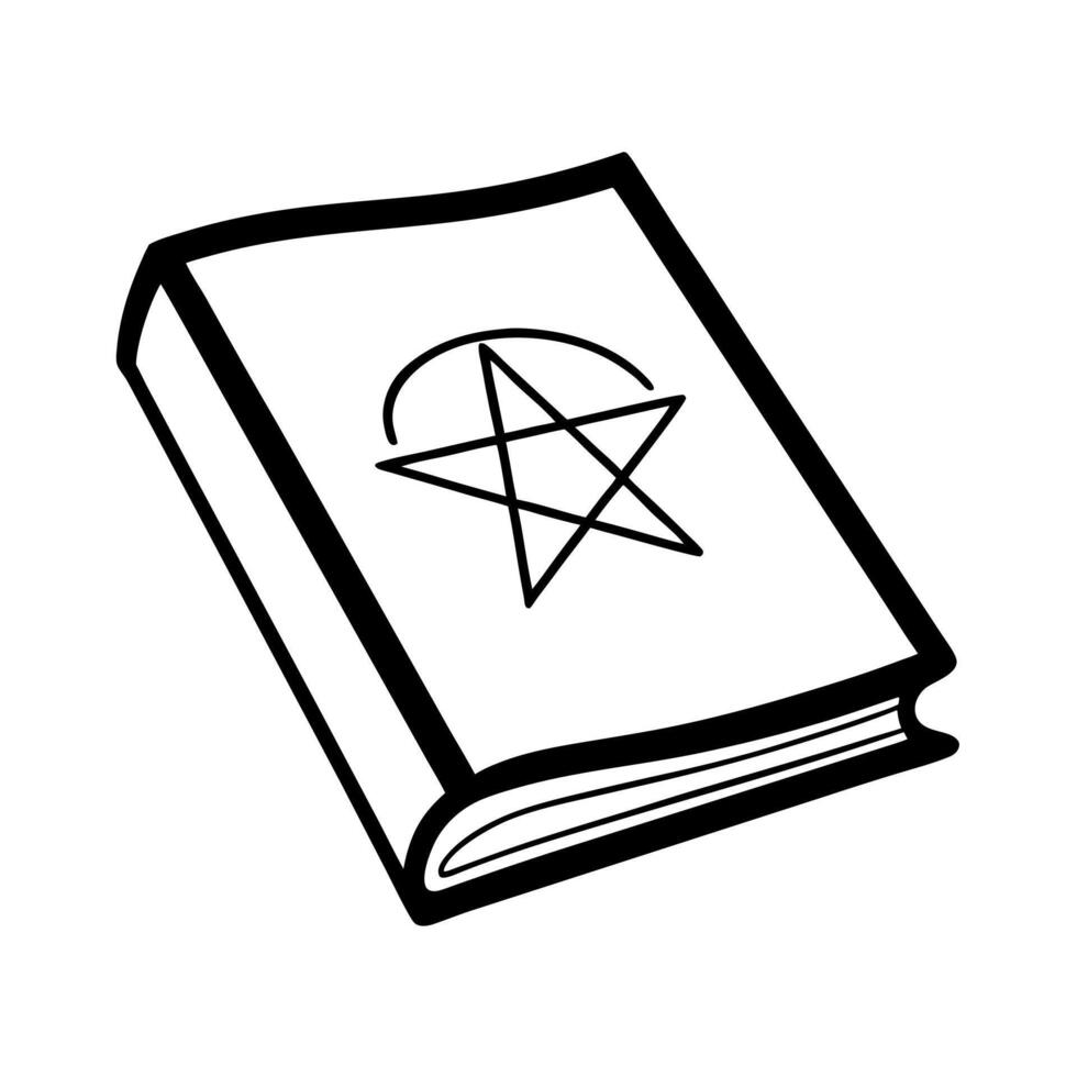 spells book, illustration line art vector