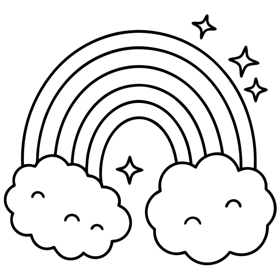 rainbow, illustration line art vector